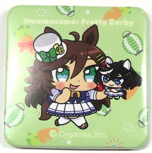 Mr. C. B. & Katsuragi Ace Square Can Badge - Umamusume Pretty Derby POP UP STORE in Marui (Approx. 58mm) - Sol International (Used)