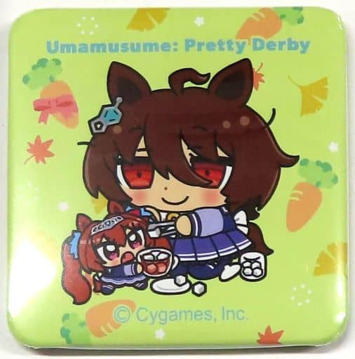 Agnes Tachyon & Daiwa Scarlet Square Can Badge - Uma Musume Pretty Derby POP UP STORE in Marui (58mm, Sol International)