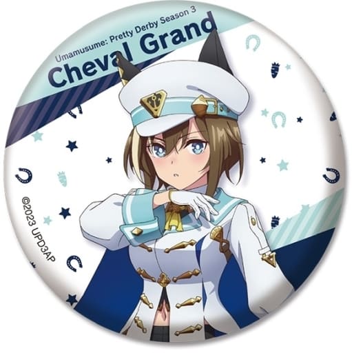 Cheval Grand 75mm Can Badge (Drawn Illustration) - Penguin Parade - Umamusume Pretty Derby (Season 3) - Pre-owned