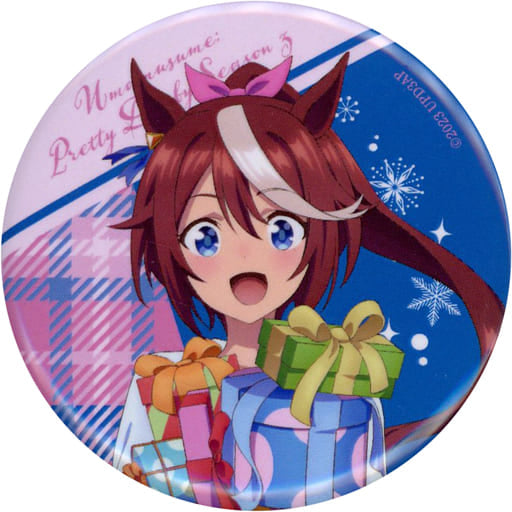 Tokai Teio Trading Can Badge - Umamusume Pretty Derby Season 3 POP UP SHOP in Marui "Christmas Gift" Ver. 57mm (Used, Chugai Kogyo)