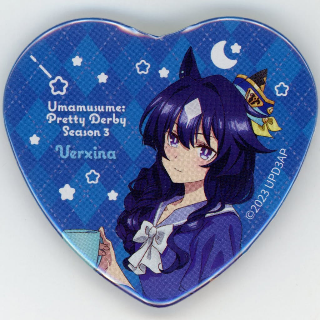 Verxina Heart Can Badge Collection (Relax time) - Umamusume Pretty Derby Season 3 Promo Badge by Bandai Namco Amusement (Approx. 57×52.5mm)