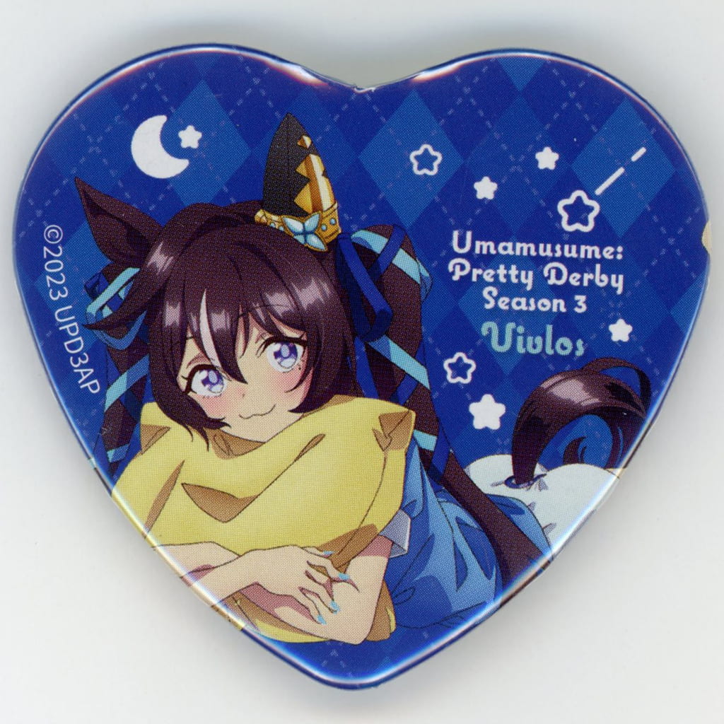 Vivlos Heart Can Badge (Relax time) - Umamusume Pretty Derby Season 3 NAMCO Promotion Character Pop Store - Bandai Namco Amusement 57mm
