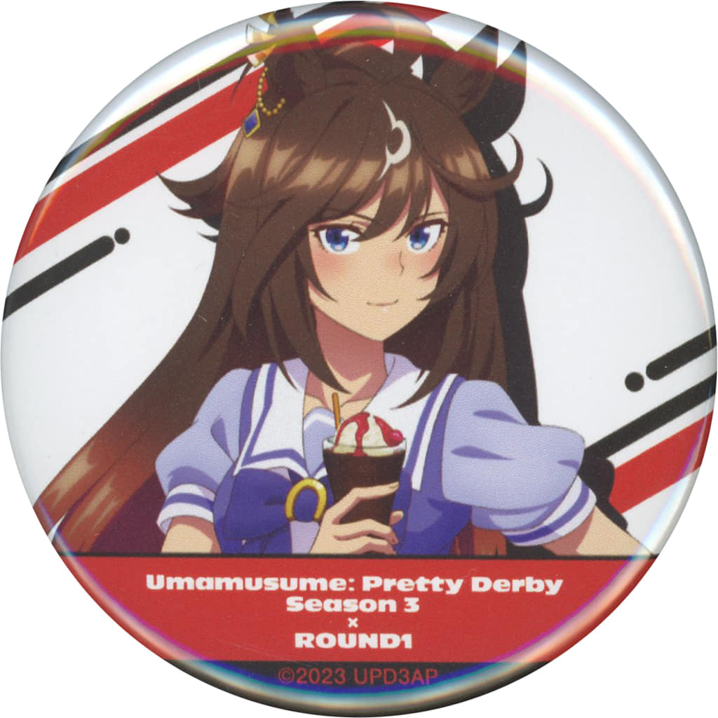 Duramente Trading Can Badge - Umamusume Pretty Derby Season 3 × ROUND1 - 55mm (Alma Bianca)