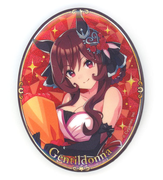 Gentildonna (3rd Anniversary Ver.) Official Glitter Can Badge - Umamusume Pretty Derby (Cygames) - 48×61mm - Pre-owned