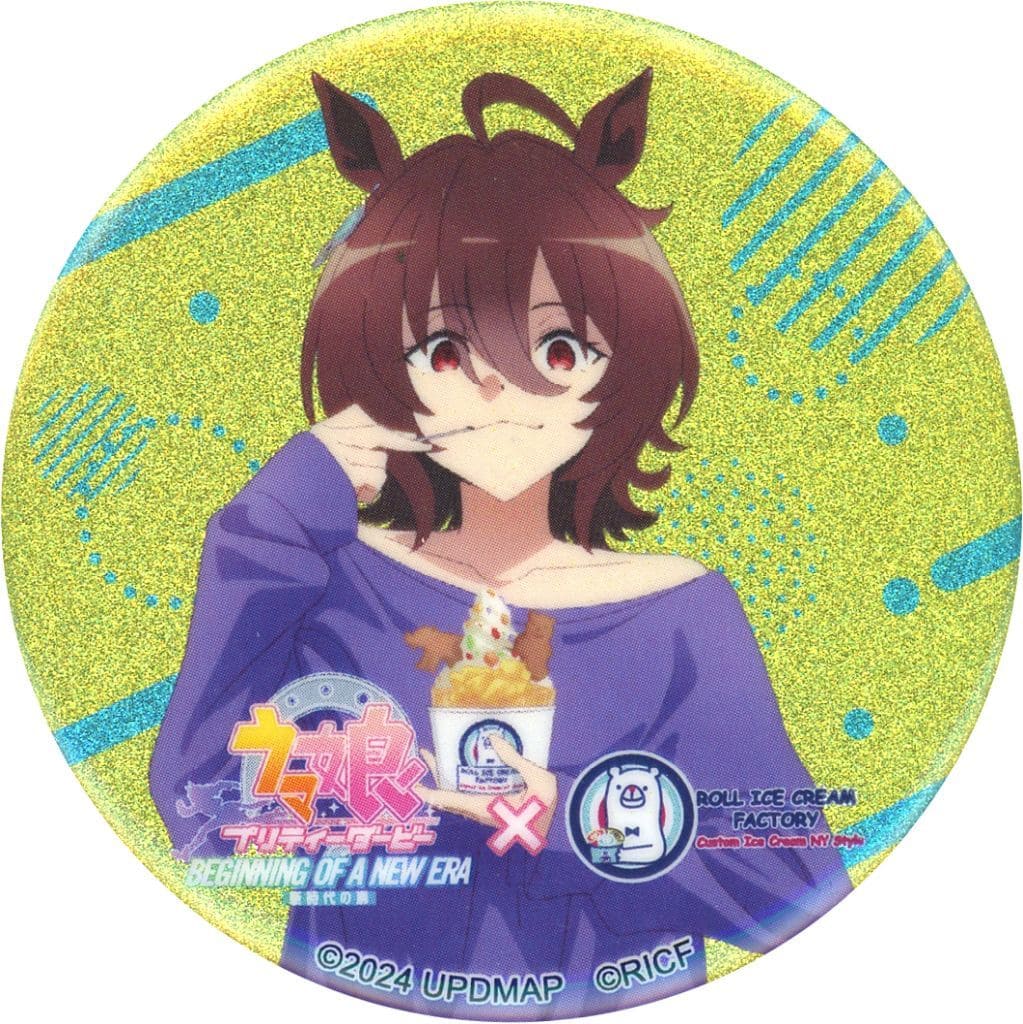 Agnes Tachyon Trading Glitter Can Badge - Umamusume Pretty Derby – Beginning of a New Era (57mm, Trend Factory, Pre-owned)