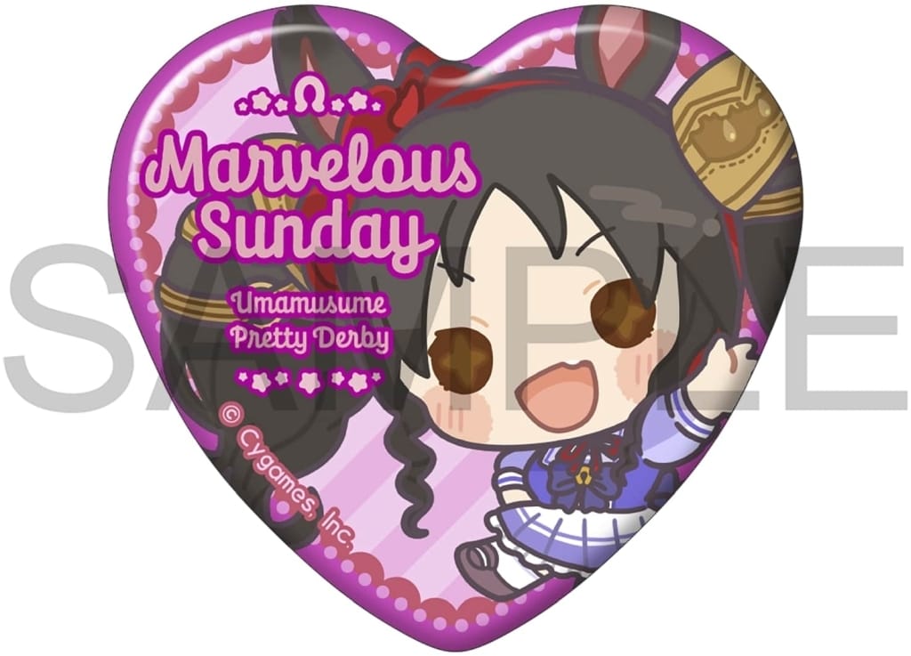 Marvelous Sunday Heart-Shaped Character Badge - Umamusume Pretty Derby Heart Badge Collection Vol.6 (Movic) - Random Single Item, 5.7×5.25 cm