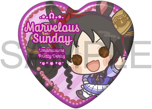 Marvelous Sunday Heart-Shaped Character Badge - Umamusume Pretty Derby Heart Badge Collection Vol.6 (Movic) - Random Single Item, 5.7×5.25 cm