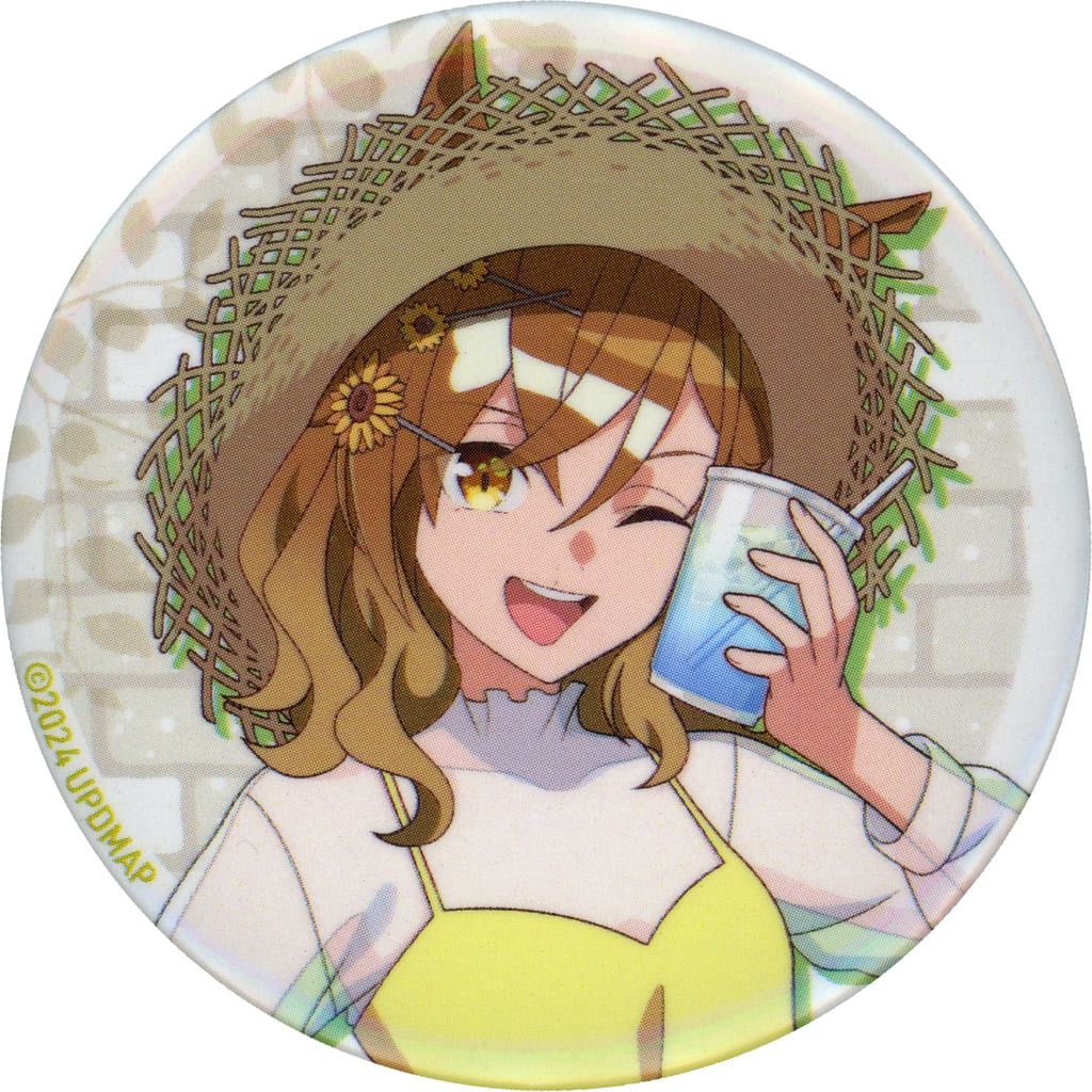 Jungle Pocket Trading Tin Badge (Vacation ver.) - Umamusume Pretty Derby – Beginning of a New Era × Chugai Grace Cafe (57mm, Chugai Kogyo)