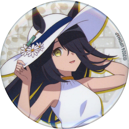 Manhattan Cafe Trading Tin Badge Vacation Ver. Umamusume Pretty Derby Beginning of a New Era x Chugai Grace Cafe 57mm