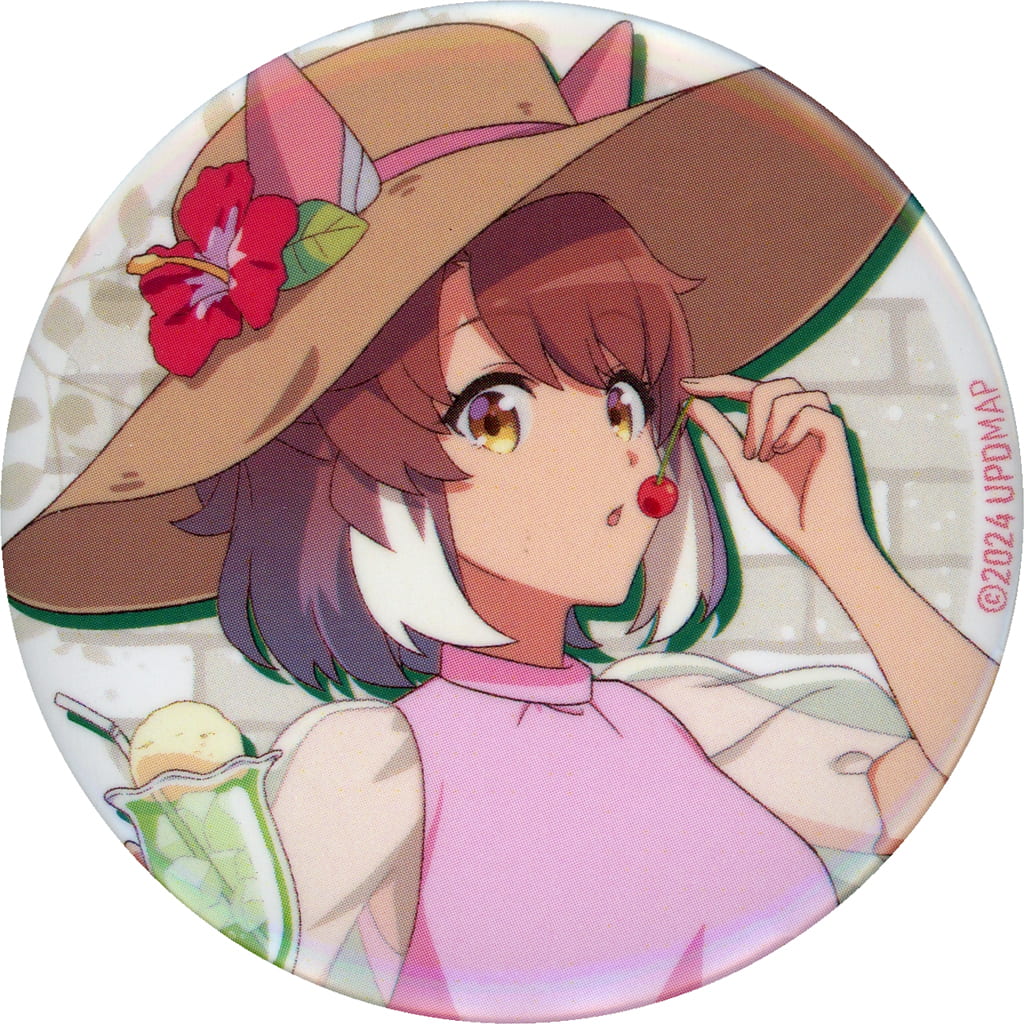 Dantsu Frame Trading Can Badge — Umamusume Pretty Derby – Beginning of a New Era × Chugai Grace Cafe Vacation ver. (57mm, Used, Chugai Kogyo)