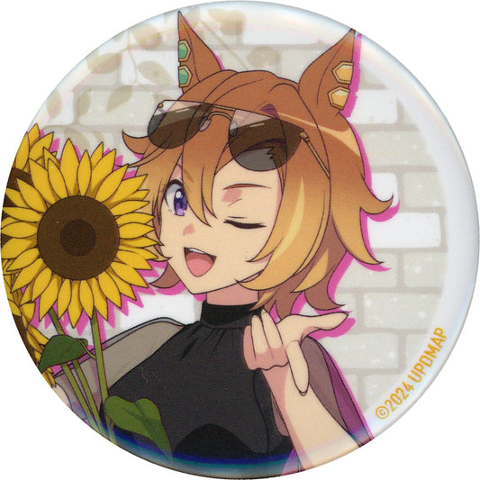 T.M. Opera O Trading Tin Badge (Vacation Ver.) — Umamusume Pretty Derby – Beginning of a New Era × Chugai Grace Cafe — 57mm (Used)
