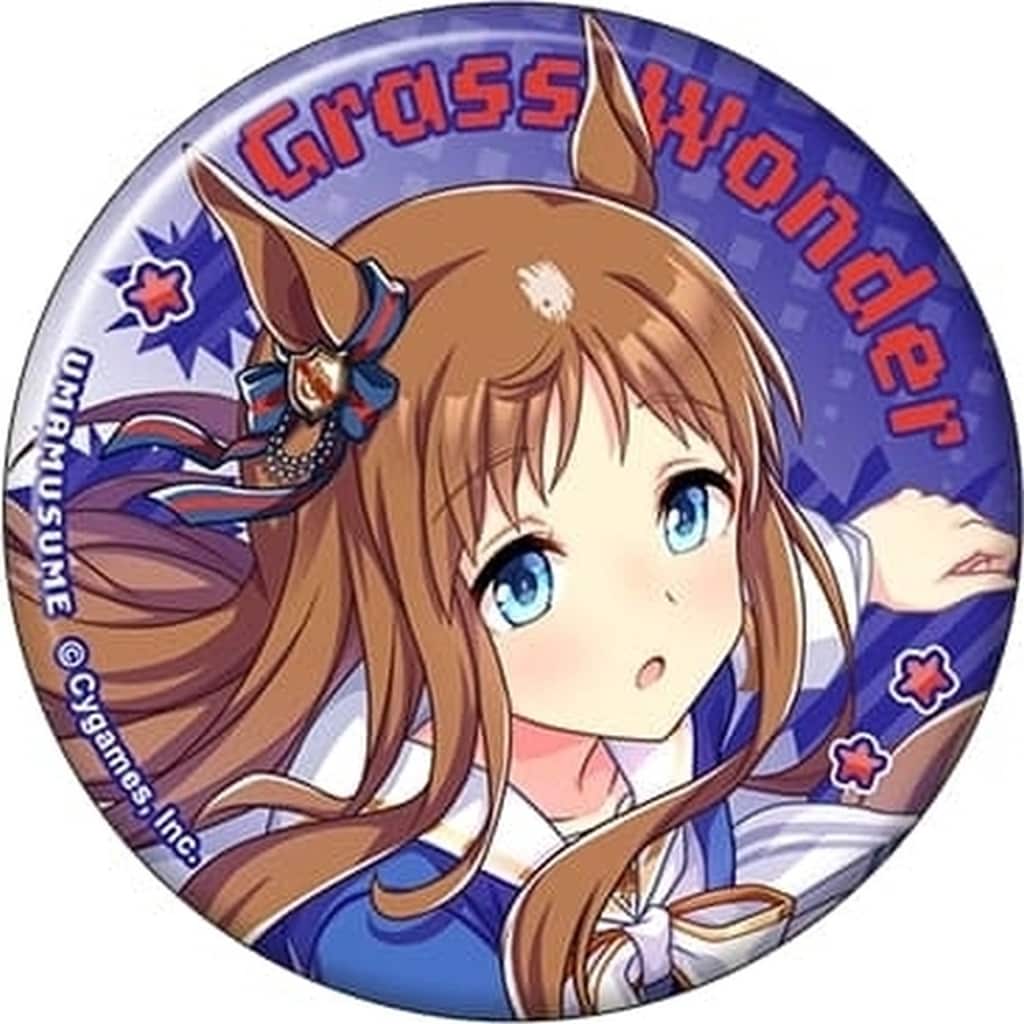 Grass Wonder Character Badge - Umamusume Pretty Derby Caravan Badge Collection A 'Nekketsu Hachamecha Great Thanksgiving!' Movic 5.7cm