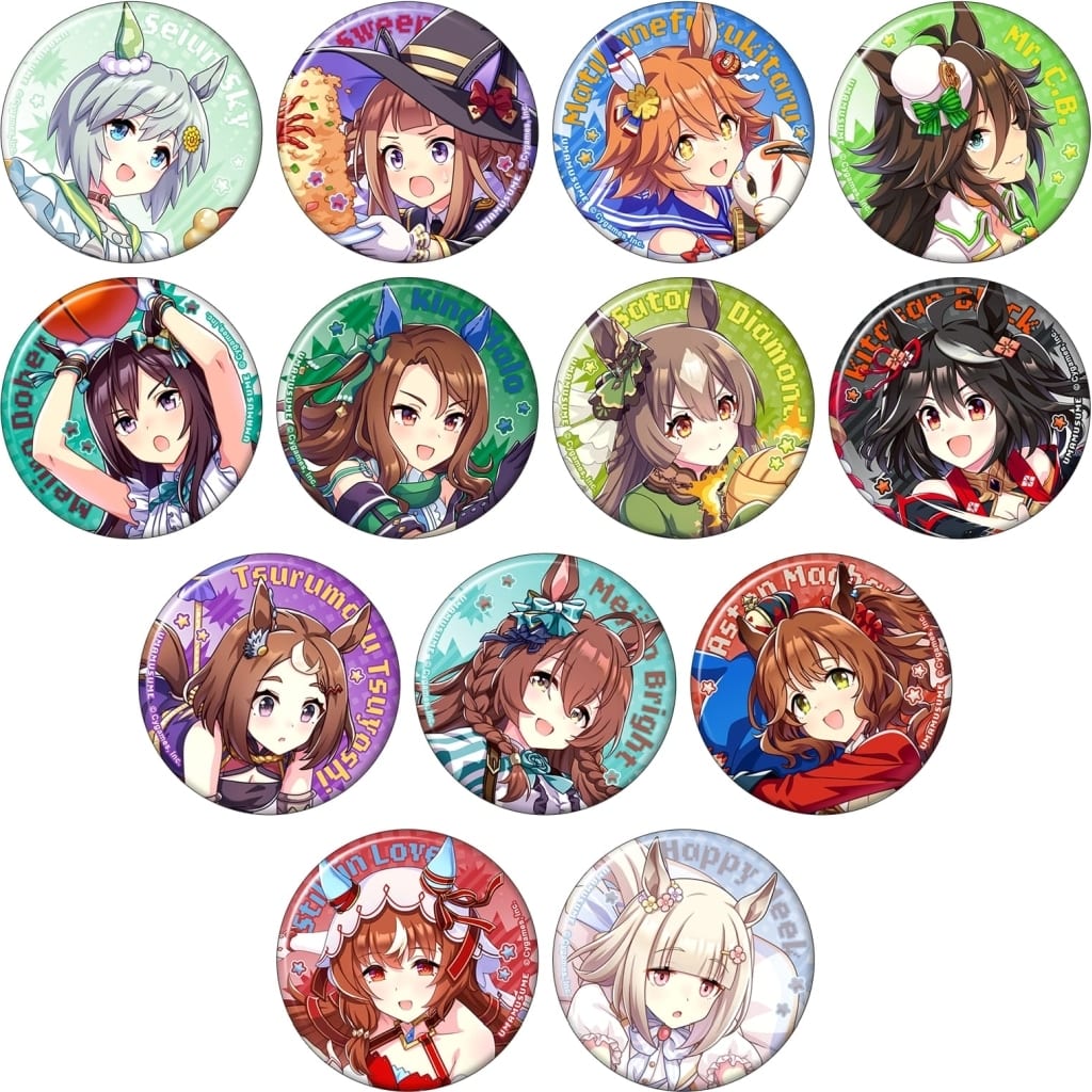 Umamusume Pretty Derby Character Badge Collection B - Hot-Blooded Chaotic Thank-You Festival! Complete 13-Badge Set (Movic, 5.7cm)