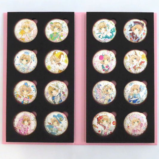 Cardcaptor Sakura CLAMP Exhibition 16-Can Badge Set with Case (Approx. 5.7 cm) - Movic - Pre-owned