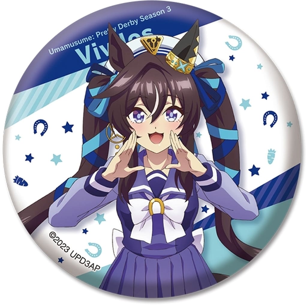 Vivlos Illustrated Can Badge (75mm) - Umamusume Pretty Derby Season 3 - Penguin Parade - Pre-owned