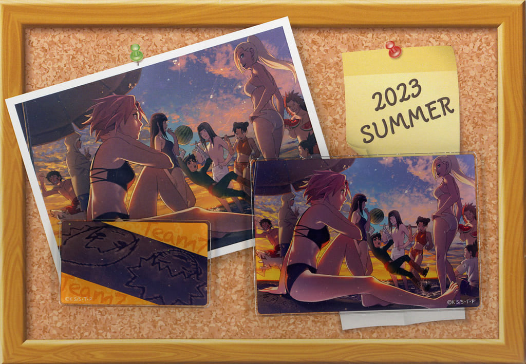Sakura Summer Scene Acrylic Badge Set (2pcs) - Naruto Shippuden - Movic - Approx. 9 x 6.2 cm & 6 x 3.5 cm (Pre-owned)