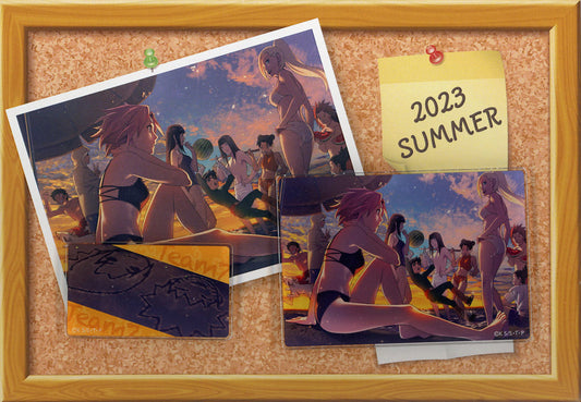 Sakura Summer Scene Acrylic Badge Set (2pcs) - Naruto Shippuden - Movic - Approx. 9 x 6.2 cm & 6 x 3.5 cm (Pre-owned)