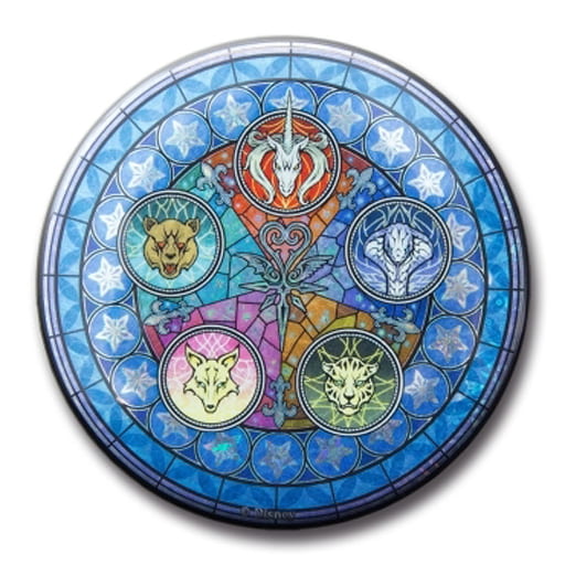 Kingdom Hearts Stained Glass Hologram Can Badge Collection