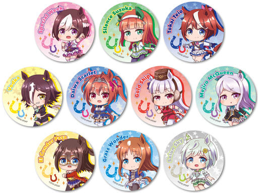 Special Week & Friends — Umamusume Pretty Derby Trading Tin Badge 'Tekutoko' Series (57mm) by Bell House — Random Blind Pack or Box