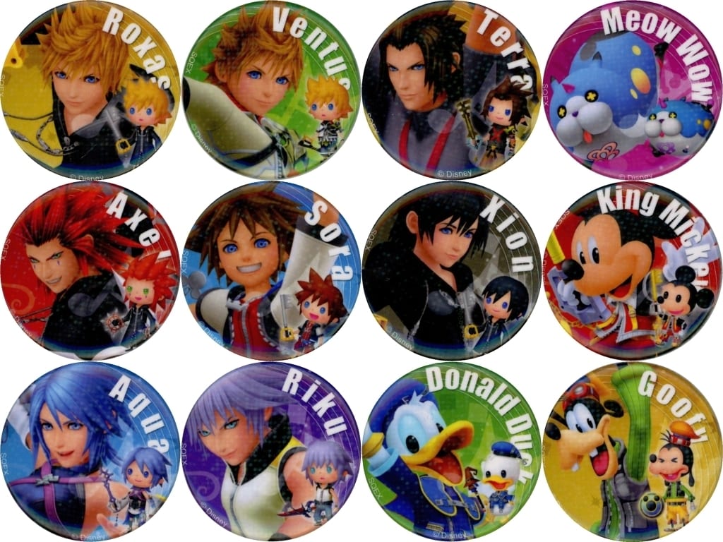 Kingdom Hearts Melody of Memory Hologram Badge Collection B 12-Piece Set