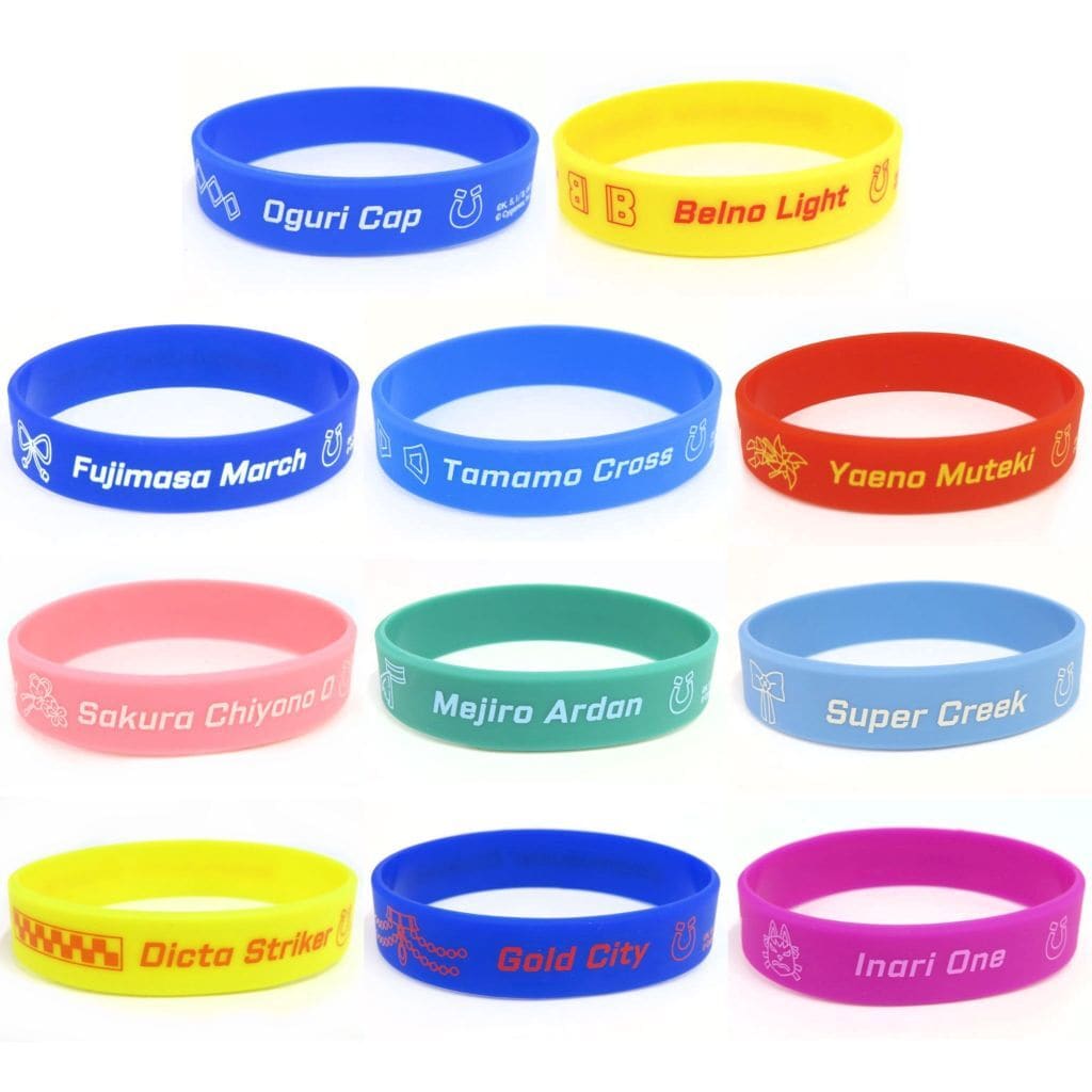 Umamusume: Cinderella Gray Silicone Band Collection — Full 11-Piece Set (Movic, Inner Circumference 22cm) — Used