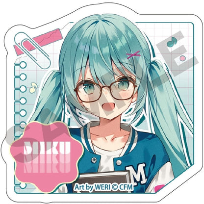 Hatsune Miku Acrylic Hair Clip — Glasses Style (Acrylic, ~50×50×15mm) by Crux — Pre-owned