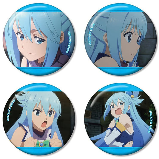 Aqua Scene Photo Can Badge 4-Piece Set KonoSuba 3