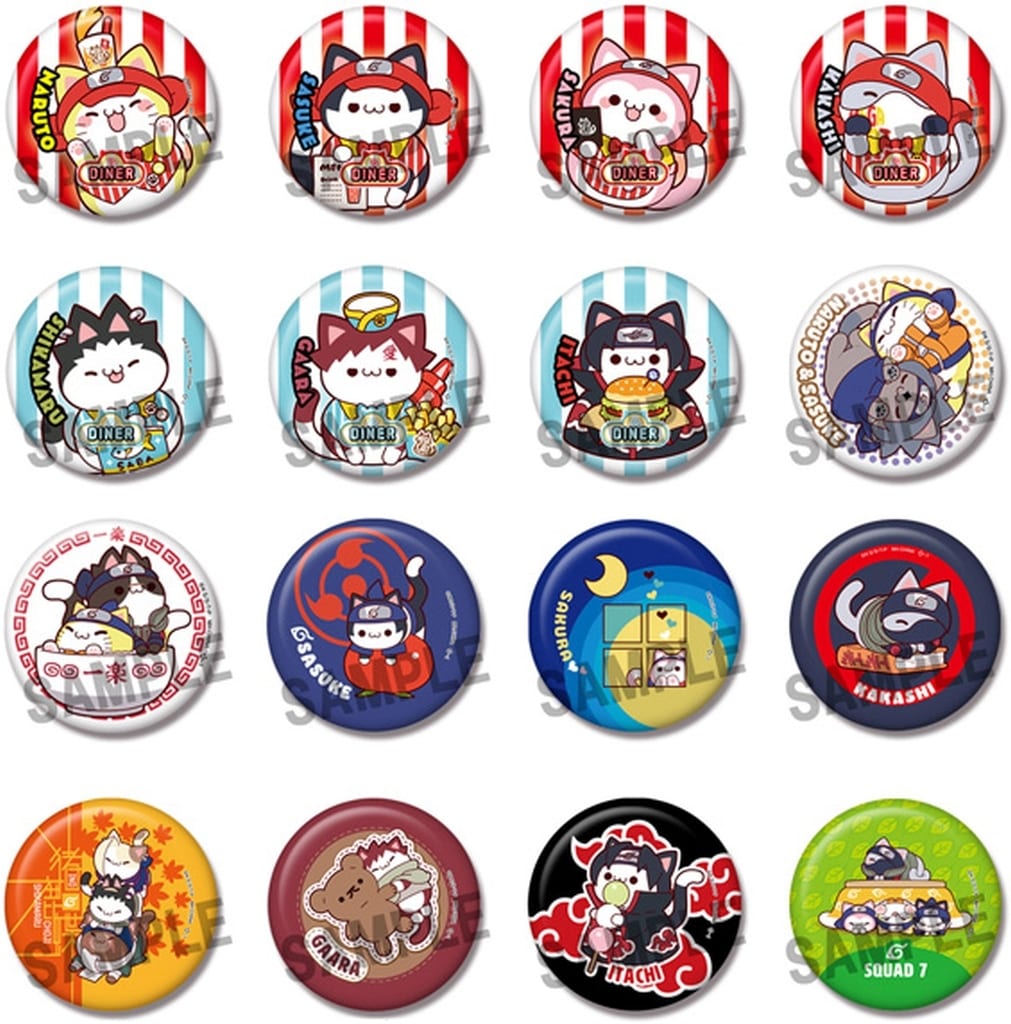 MEGA CAT PROJECT NARUTO Nyaruto! Can Badge Collection 16-Piece Set