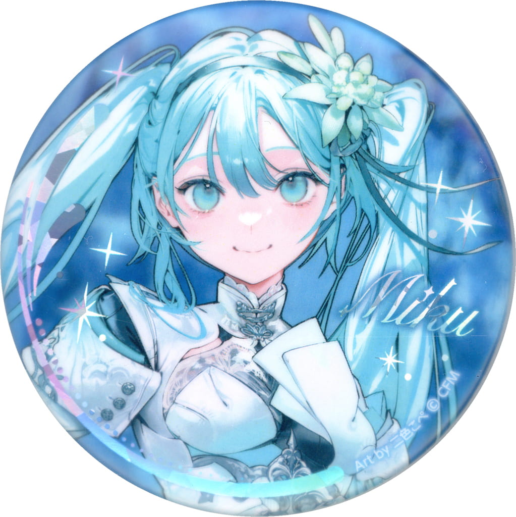 Hatsune Miku WORLD COCOLLABO×piapro 39Culture 2024 EXTRA Large Hologram Trading Can Badge - 76mm (Caravan, Used)