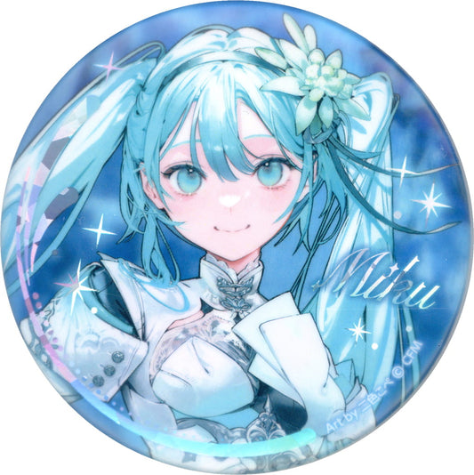 Hatsune Miku WORLD COCOLLABO×piapro 39Culture 2024 EXTRA Large Hologram Trading Can Badge - 76mm (Caravan, Used)