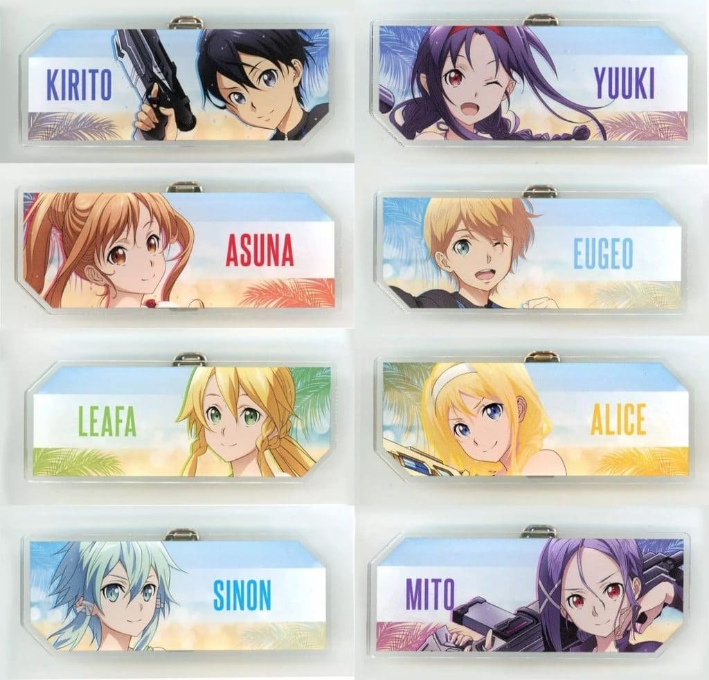 Sword Art Online Water Gun Battle Acrylic Nameplate Set of 8