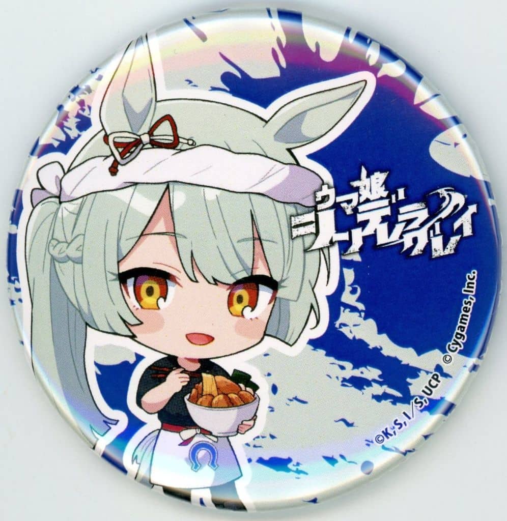 Fujimasa March Mini Chibi Can Badge 57mm - Umamusume: Cinderella Gray × Yarou Ramen Ramen Shop Ver. (A3, Pre-owned)