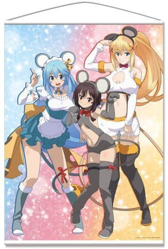 KonoSuba Movie Aqua Megumin Darkness Mouse Costume B1 Tapestry