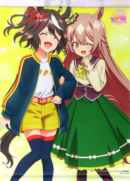 Kitasan Black & Satono Diamond (Student/Child Ver.) Flippable B2 Tapestry - Umamusume Pretty Derby Season 3 TOHO animation STORE Bonus (Pre-owned)