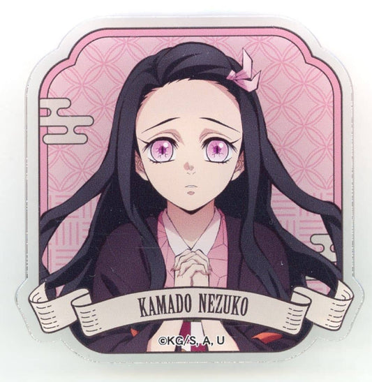 Nezuko Kamado Acrylic Badge (B) - Demon Slayer: Kimetsu no Yaiba A BOX Movic Approx. 6 x 6 cm (Pre-owned)