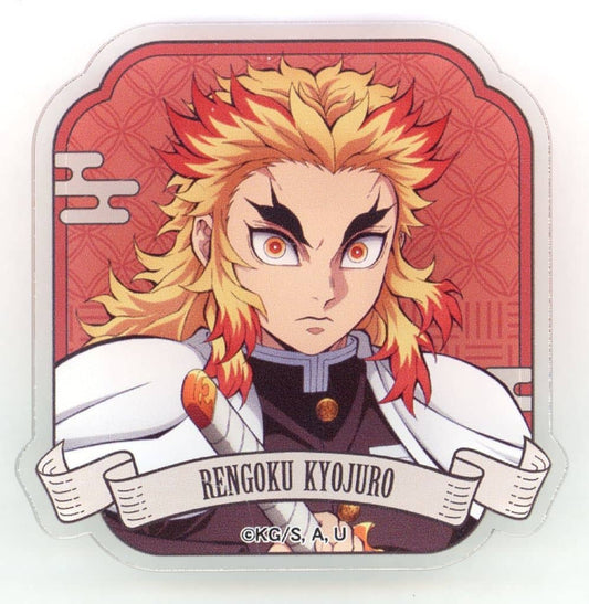 Kyojuro Rengoku Acrylic Badge (Movic) - Demon Slayer: Kimetsu no Yaiba - Approx. 6 x 6 cm - Pre-owned