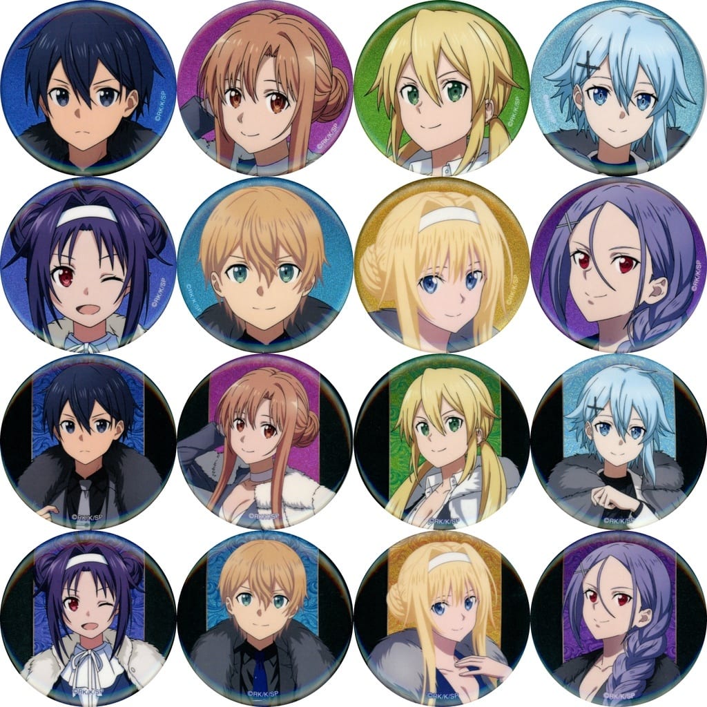 Sword Art Online Fur Coat × Suit Trading Glitter Can Badge Set (16)