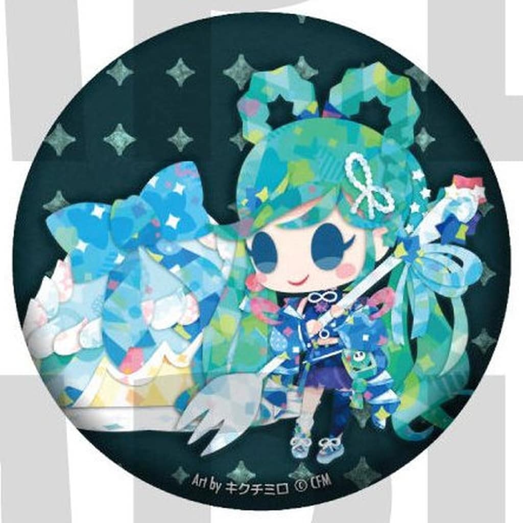 Hatsune Miku (Mini Chara) Trading Glitter Can Badge - Magical Mirai 2025 Collaboration Cafe in E-DINER - 57mm (Used) - Edis