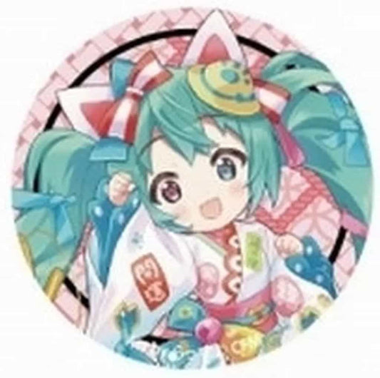 Hatsune Miku (White Cat Hologram) Trading Tin Badge 75mm - Art by rassu, KADOKAWA (Used)