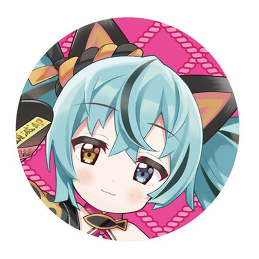 Hatsune Miku (Black Cat C) Fluffy Touch Can Badge - Art by rassu, Lucky Cat Theme, KADOKAWA 58mm (Used)