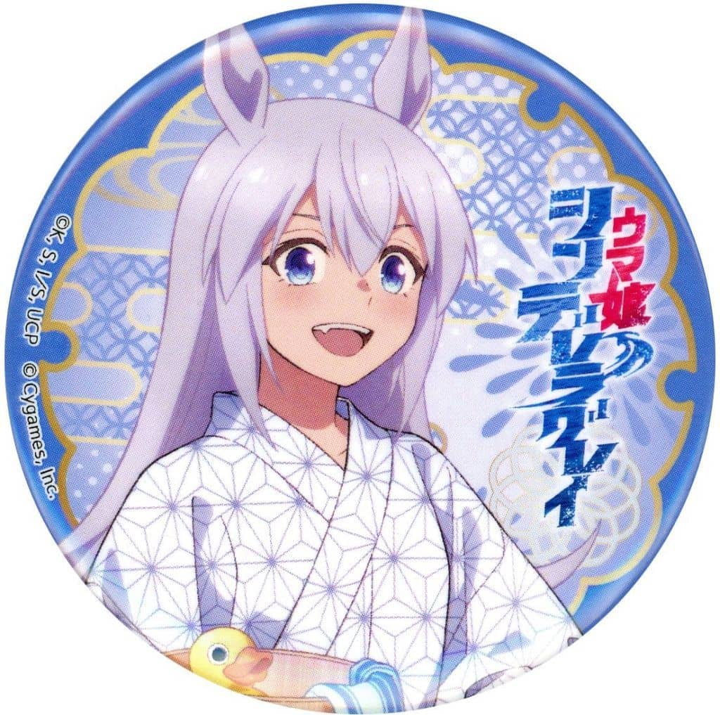 Tamamo Cross Trading Can Badge (57mm) - Umamusume: Cinderella Gray × Gokurakuyu RAKU SPA Kasamatsu no Yu Collaboration (GK Marketing, Pre-owned)