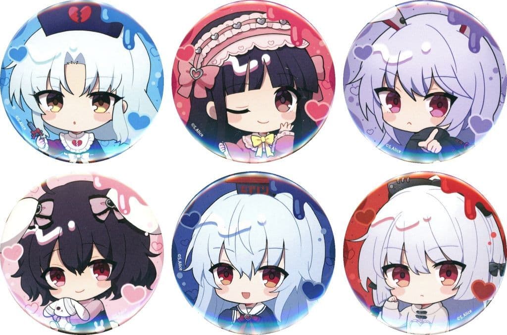 Touhou Project × BOOKOFF Collab Vol.3 Can Badge Set — Yamikawaii ver. Mini Chibi Illustrations, 6-Piece Set (A3 Brand, 57mm)