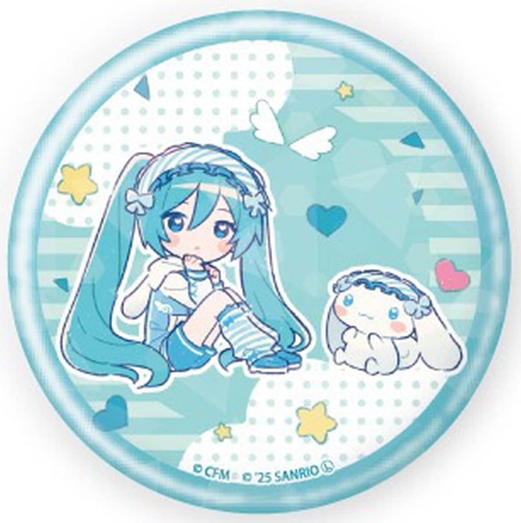Hatsune Miku × Cinnamoroll Hologram 57mm Can Badge (Mint Blue Sitting) - A3, Pre-owned