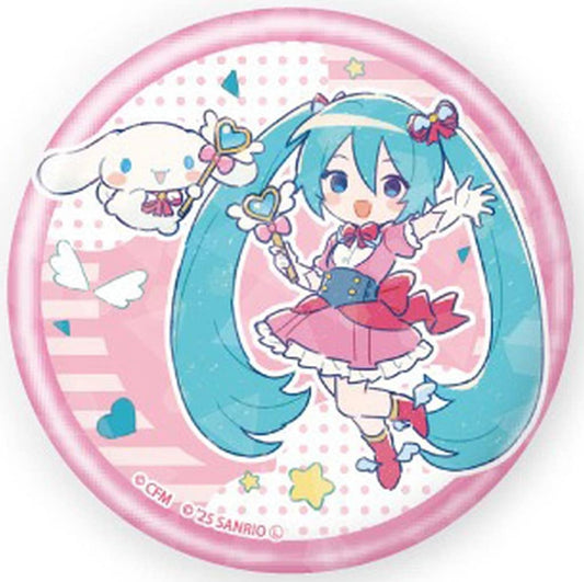Hatsune Miku × Cinnamoroll Hologram 57mm Can Badge (Pink) - Collab Illustration 03, A3 (Used)