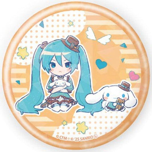 Hatsune Miku × Cinnamoroll Hologram Can Badge (57mm) - A3 Collaboration Orange Illustration (Pre-owned)