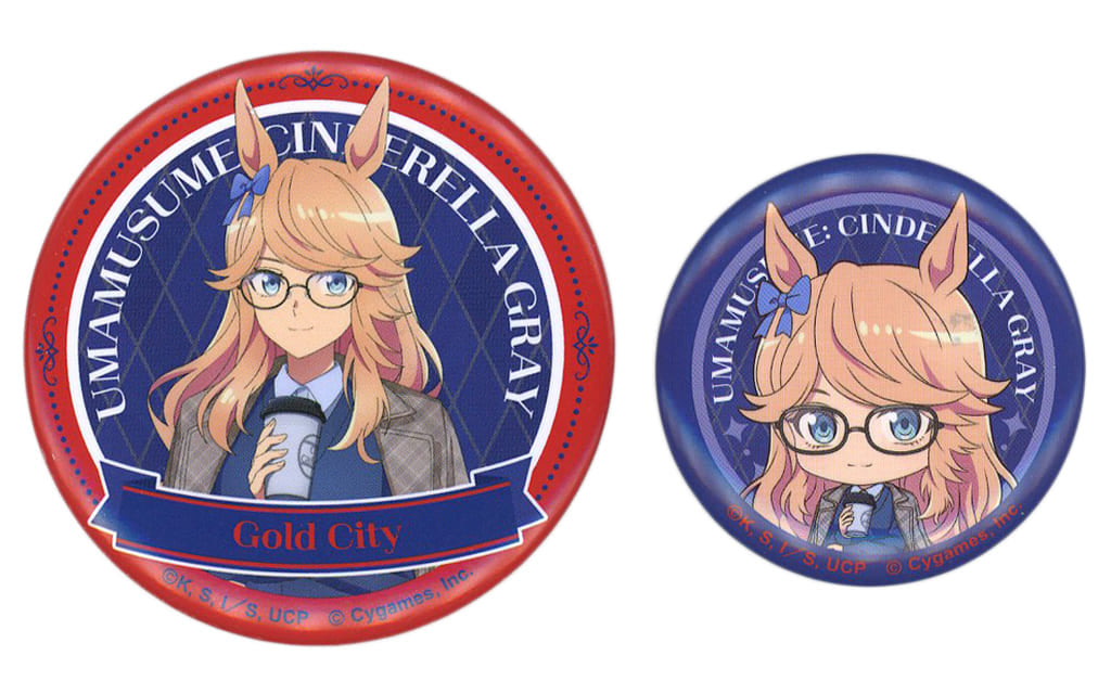 Gold Ship Can Badge Set - Umamusume: Cinderella Gray Entertainment Lottery 2nd Edition (Pre-owned, Set of 54mm & 40mm Pins)