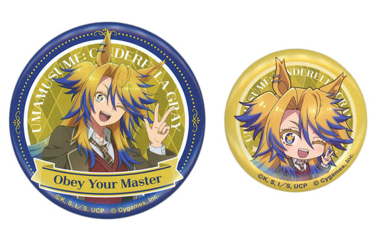 Obey Your Master Can Badge Set - Umamusume: Cinderella Gray Entame Kuji 2nd Edition - Pre-owned 54mm & 40mm