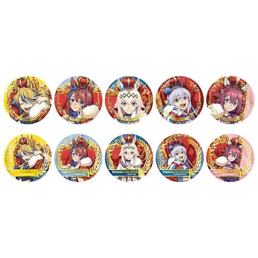 Umamusume: Cinderella Gray Foil Can Badge Collection — CHAMPIONS — Full 10-Piece Set (Ensky, Used)