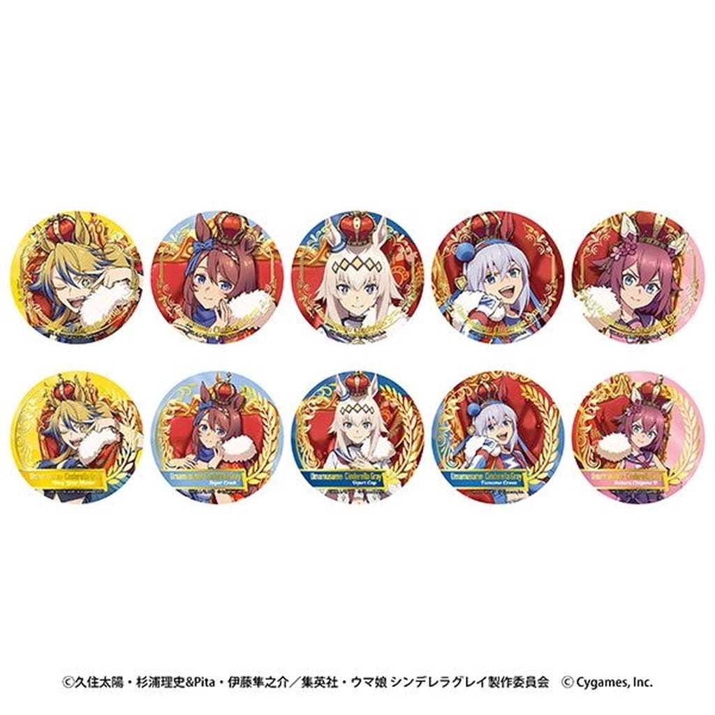 Umamusume: Cinderella Gray Foil Can Badge Collection — CHAMPIONS — Full 10-Piece Set (Ensky, Used)