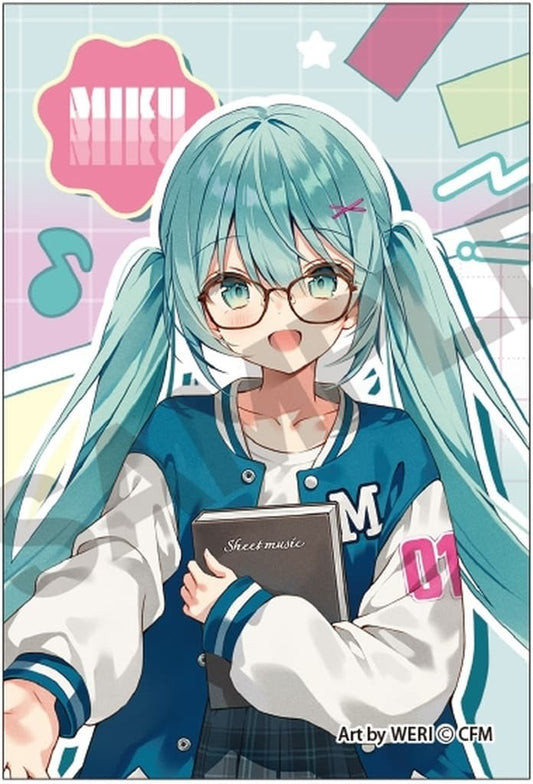 Hatsune Miku Art Tin Badge — Glasses Style (VOCALOID) 78×53mm Tin Pin (Crux, Used)